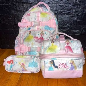Pottery barn kids Disney princess backpack lunchbox and pencil case